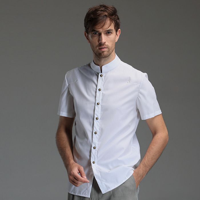 Mandarin collar dress shirt mens