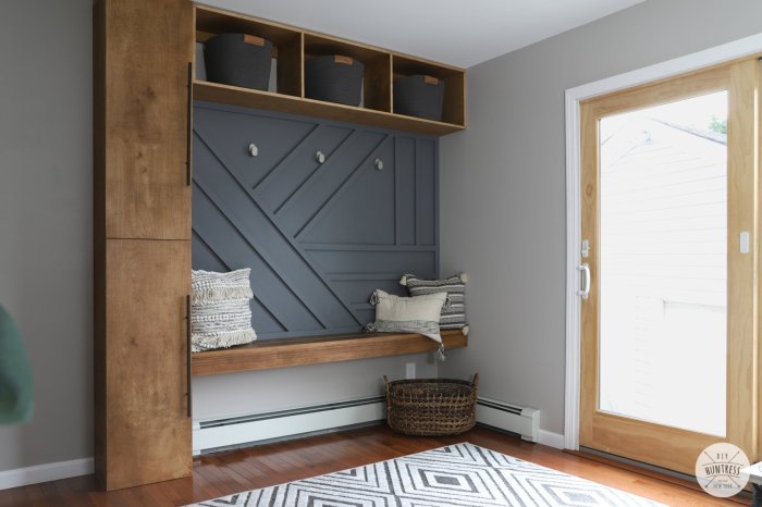 Mudroom into entrance turned ikea