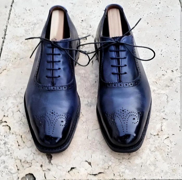 Navy blue mens dress shoes