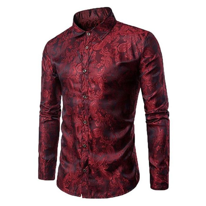 Floral print mens dress shirts