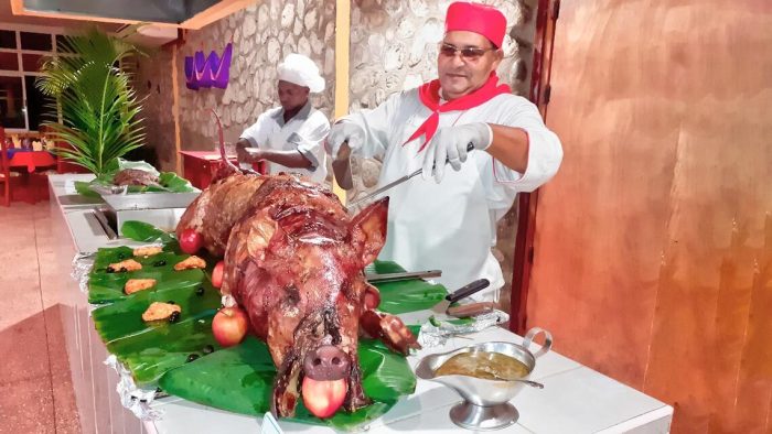 Puerco asado cerdo carne puercos horneado comida