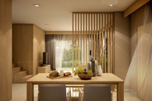 Desain interior rumah kayu